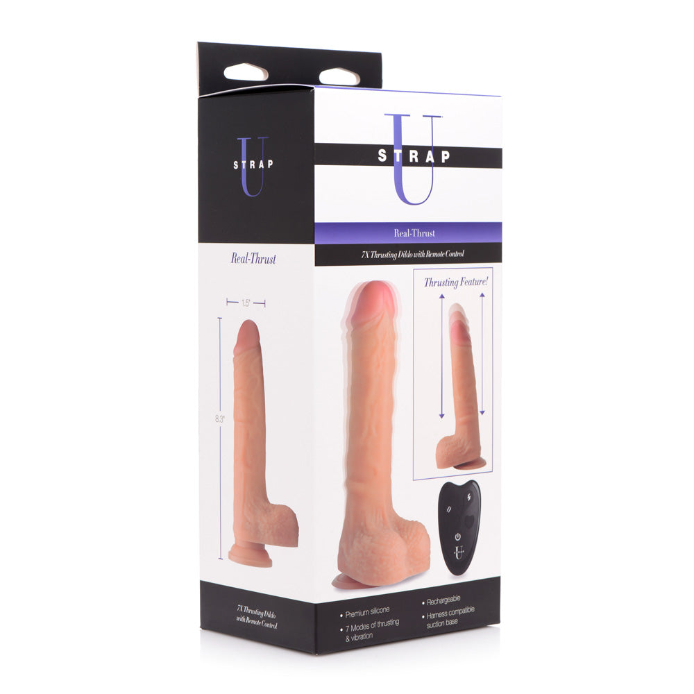 Strap U Real Thrust Thrusting And Vibrating Silicone Dildo | 848518035189 | Discreet Personal Wellness