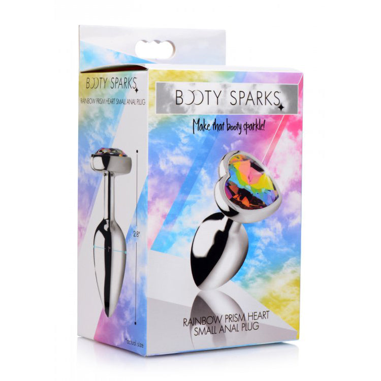 Booty Sparks Rainbow Prism Heart Anal Plug Small | 848518036605 | Discreet Personal Wellness