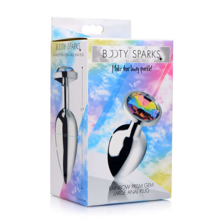 Booty Sparks Rainbow Prism Gem Anal Plug Large | 848518036650 | Discreet Personal Wellness