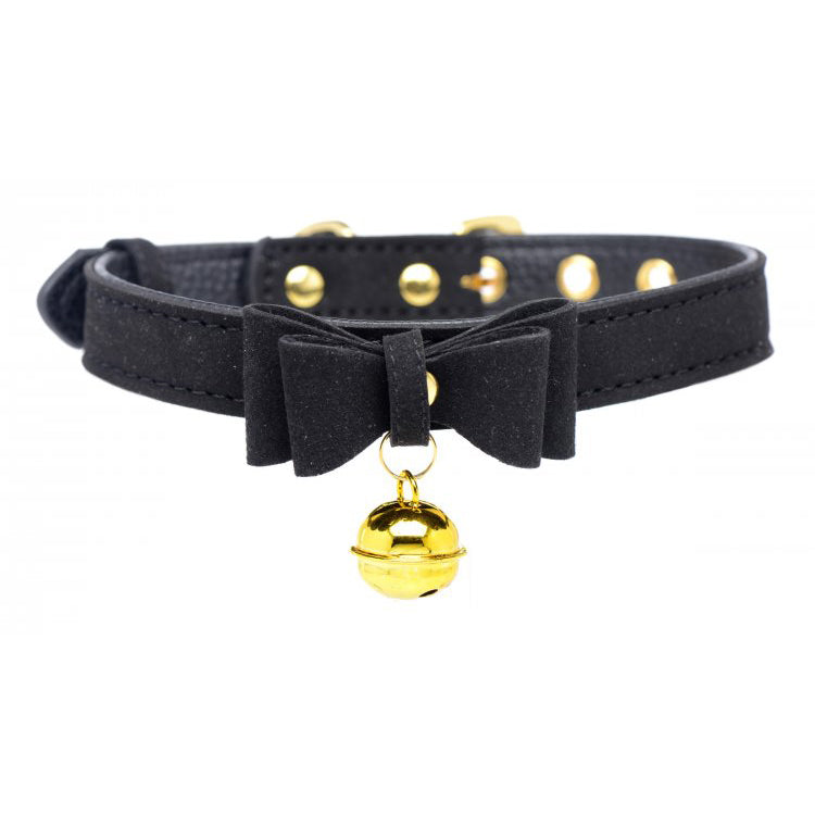 Master Series Golden Kitty Cat Bell Collar Black/Gold | 848518037572 | Discreet Personal Wellness