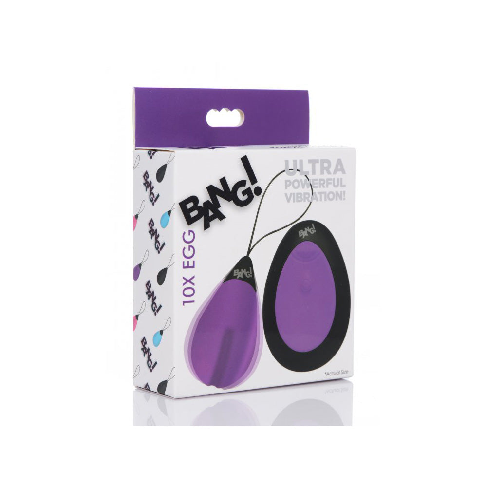 Bang! 10X Vibrating Silicone Egg With Remote Control Purple | 848518037688 | Discreet Personal Wellness