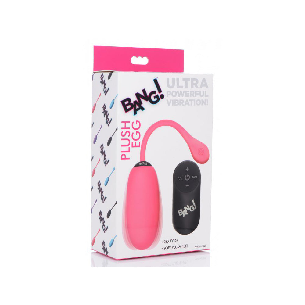 Bang! 28X Plush Egg & Remote Control Pink | 848518040107 | Discreet Personal Wellness