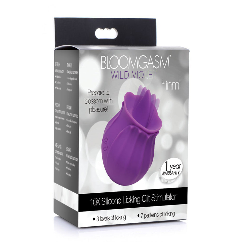 Bloomgasm Wild Violet Licking Silicone Stimulator | 848518044884 | Discreet Personal Wellness