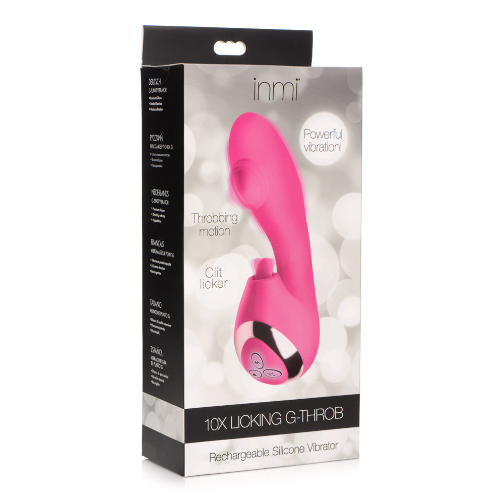 Inmi 10X Licking G-Throb Rechargeable Silicone Vibrator | 848518045133 | Discreet Personal Wellness