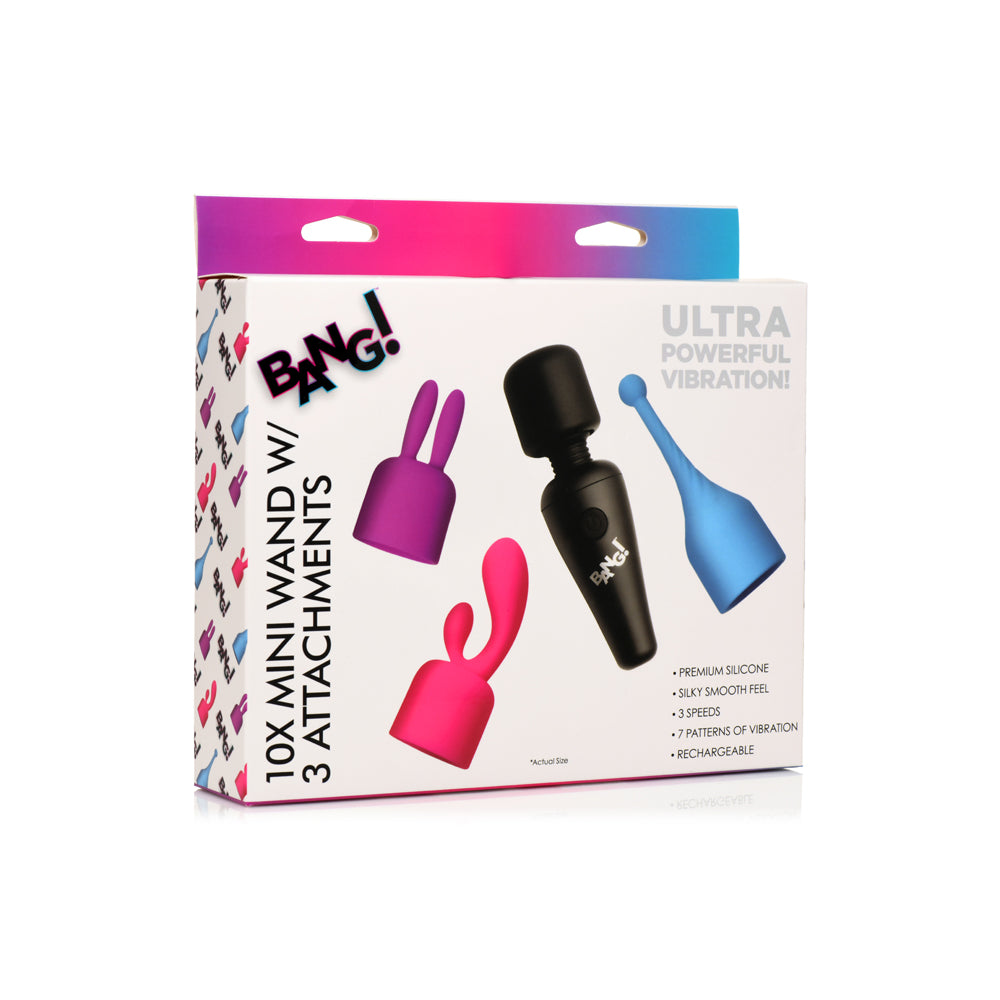 Bang! 10X Mini Wand W/ 3 Attachments | 848518049001 | Discreet Personal Wellness