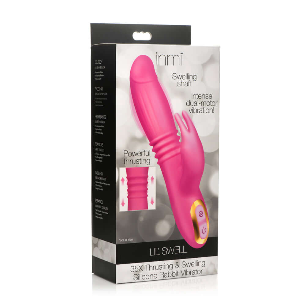 Inmi 35X Lil Swell Thrusting And Swelling Silicone Rabbit Vibrator | 848518049032 | Discreet Personal Wellness