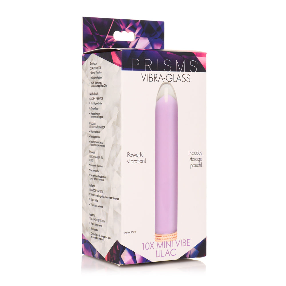 Prisms Vibra-Glass 10X Tapered Glass Bullet Purple | 848518049889 | Discreet Personal Wellness