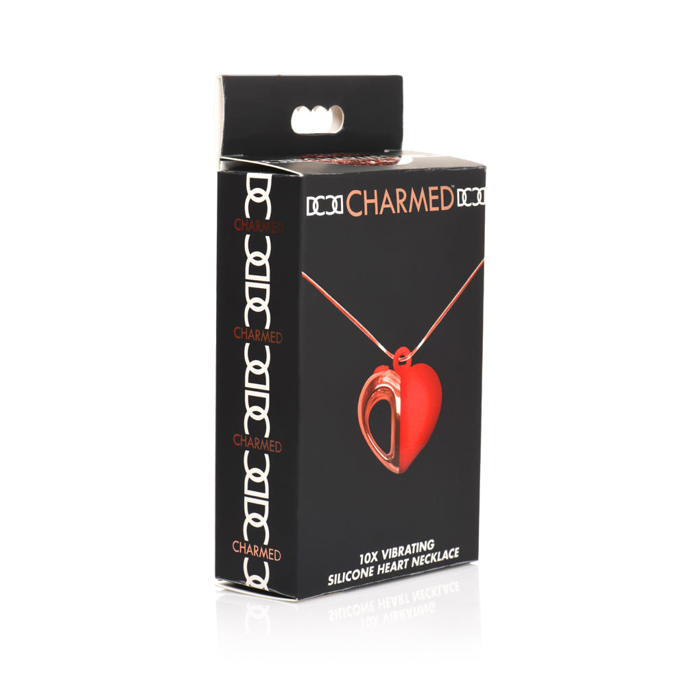 Charmed 10X Vibrating Silicone Heart Necklace | 848518049919 | Discreet Personal Wellness