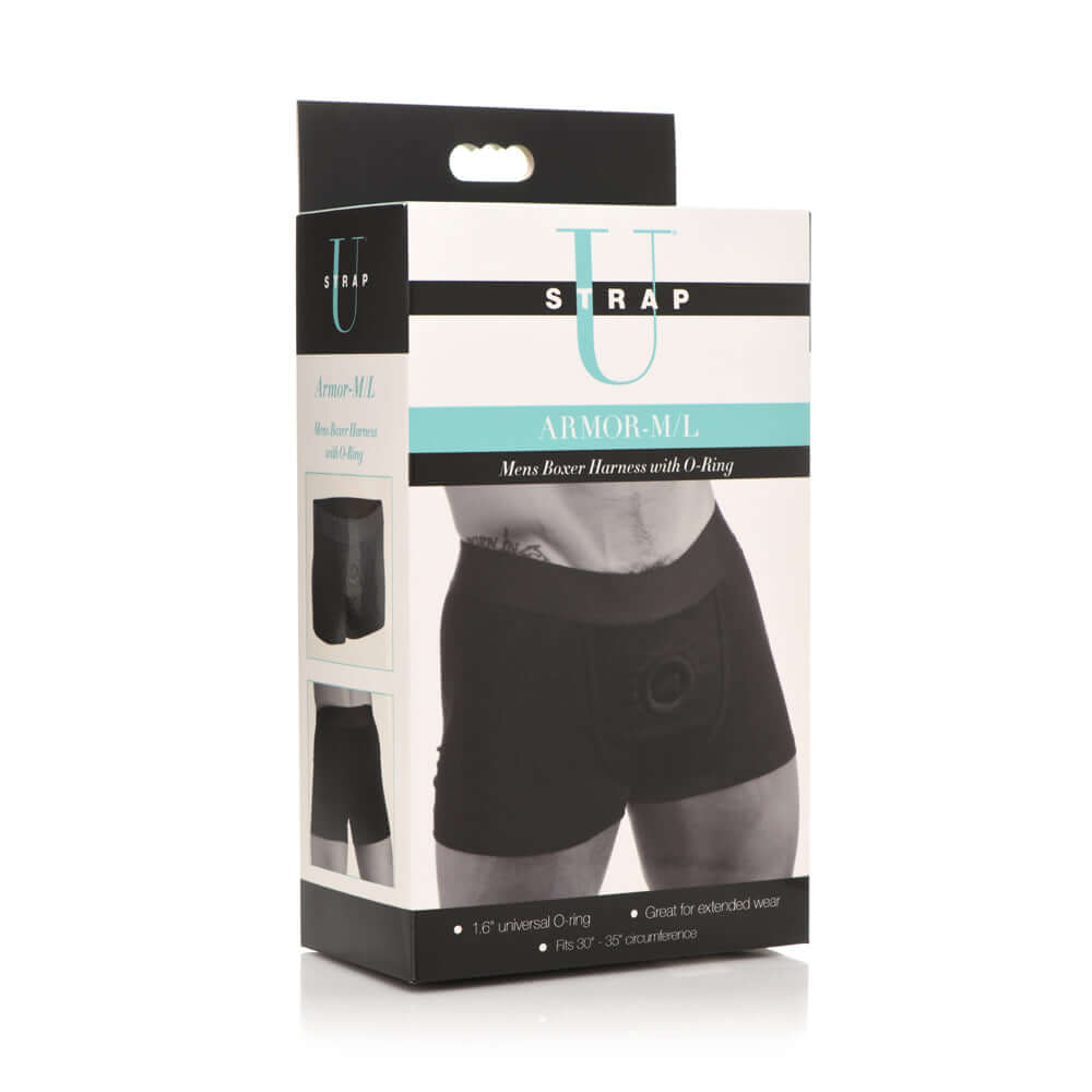Strap U Boxer Style Harness W/ O-Ring Ml | 848518051493 | Discreet Personal Wellness