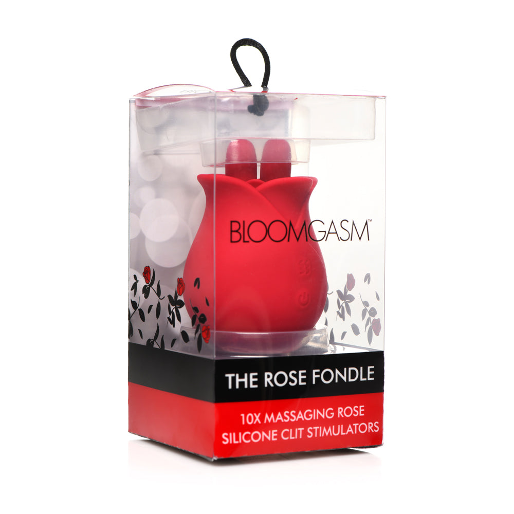 Bloomgasm Rose Fondle 10X Massaging Rose Silicone Clitoris Stimulators | 848518051677 | Discreet Personal Wellness