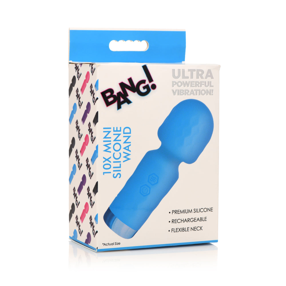 Bang! 10X Mini Silicone Wand Blue | 848518052124 | Discreet Personal Wellness