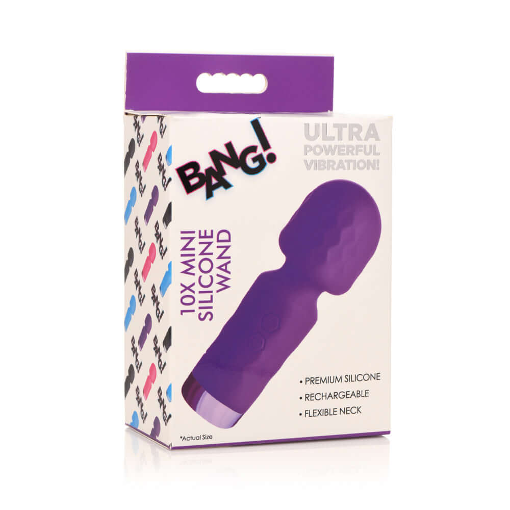 Bang! 10X Mini Silicone Wand Purple | 848518052148 | Discreet Personal Wellness