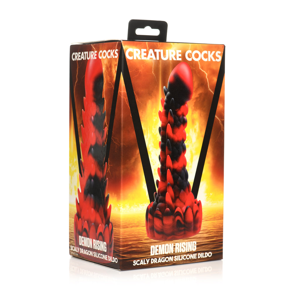 Creature Penis Demon Rising Scaly Dragon Silicone Dildo | 848518052995 | Discreet Personal Wellness