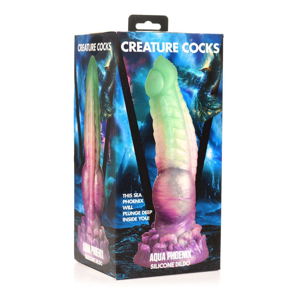 Creature Penis Aqua Phoenix Silicone Dildo | 848518053725 | Discreet Personal Wellness