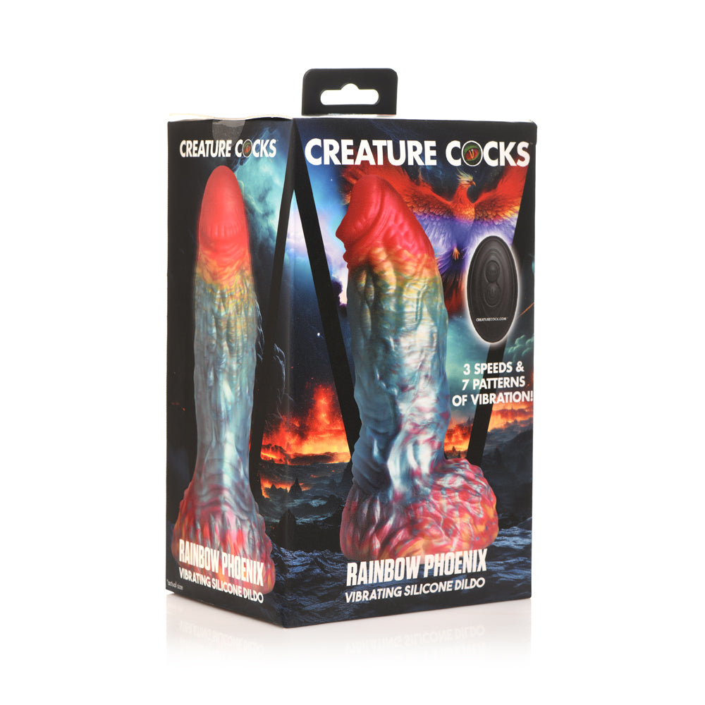 Creature Penis Rainbow Phoenix Vibrating Dildo | 848518054319 | Discreet Personal Wellness