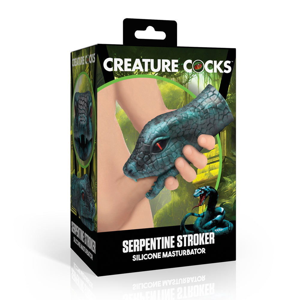 Creature Penis Serpentine Stroker Silicone Masturbator Green | 848518058041 | Discreet Personal Wellness