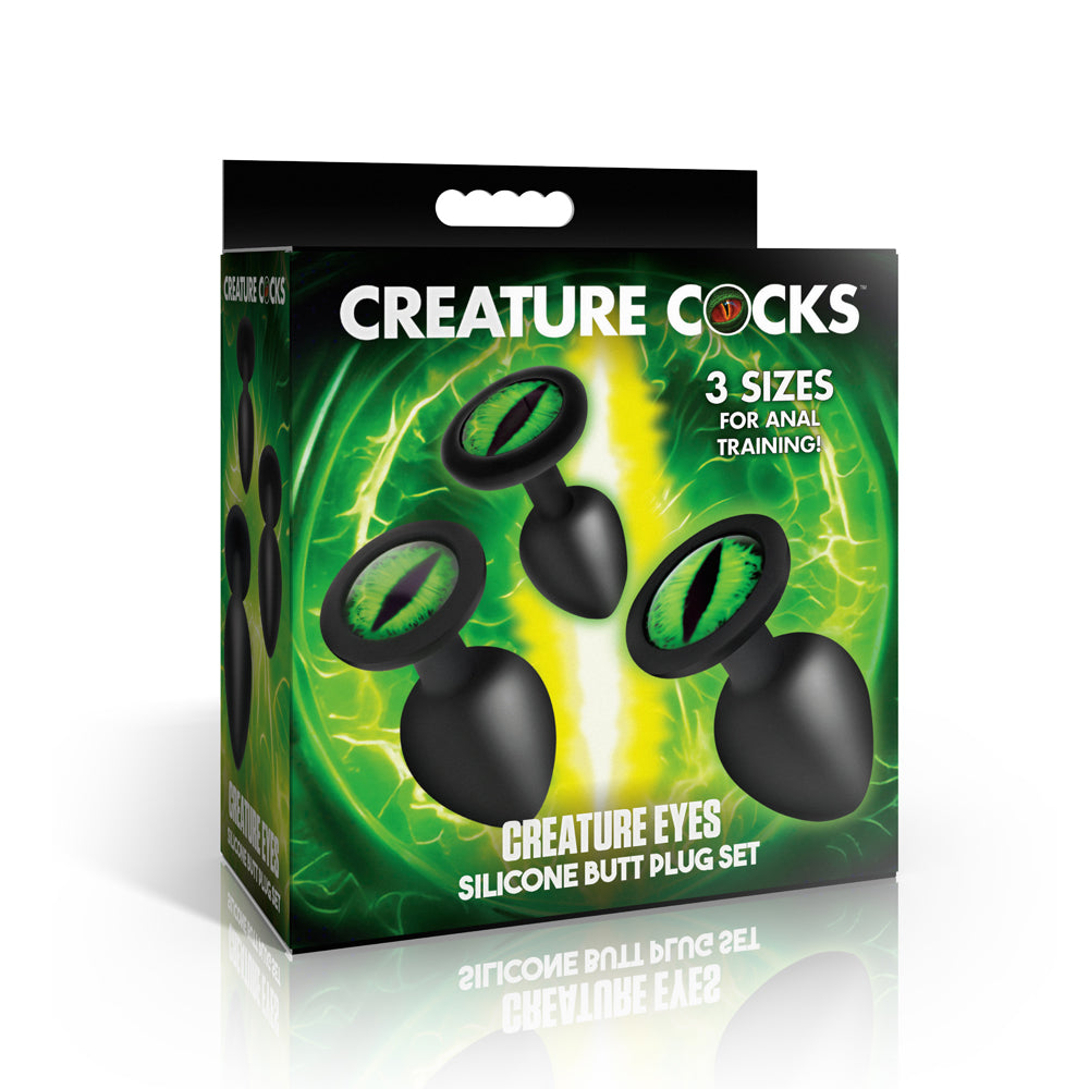 Creature Penis Creature Green Eye Silicone Butt Plug Set | 848518059901 | Discreet Personal Wellness