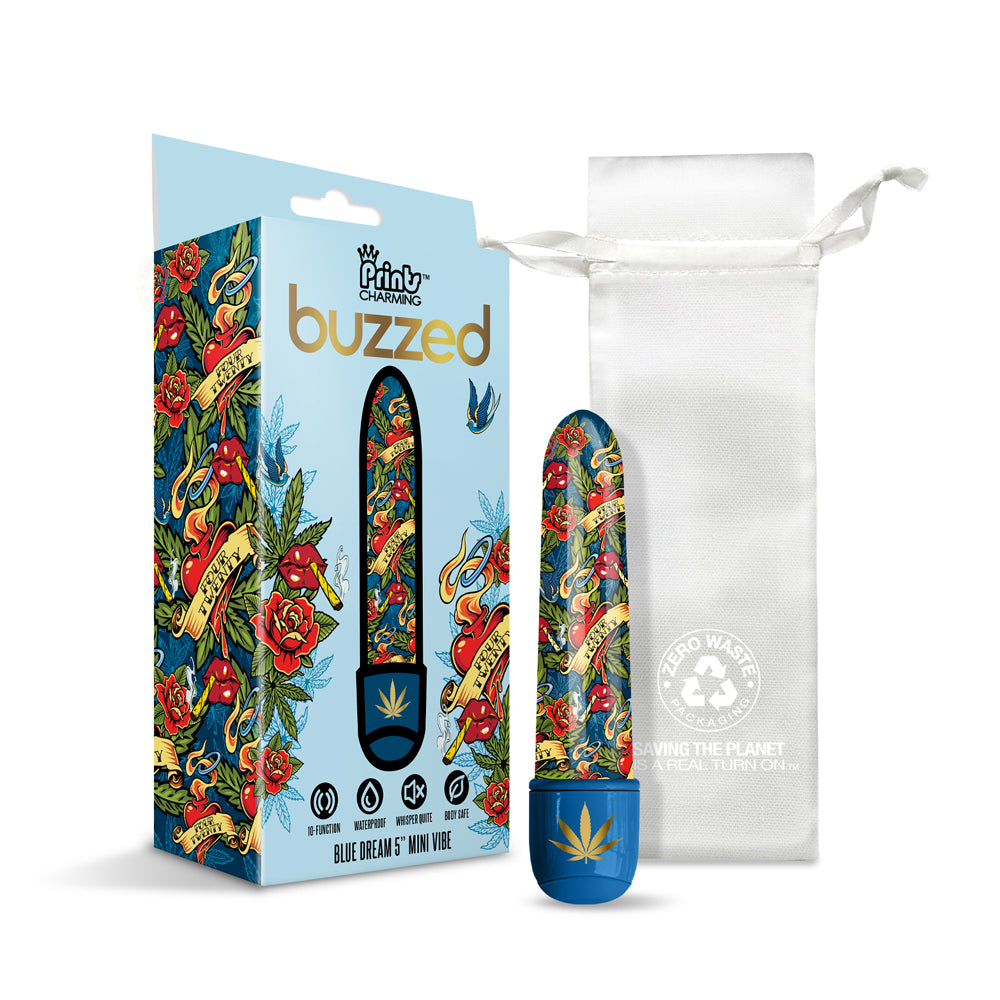 Prints Charming Buzzed 5" Mini Vibe Blue Dream | 850010096445 | Discreet Personal Wellness
