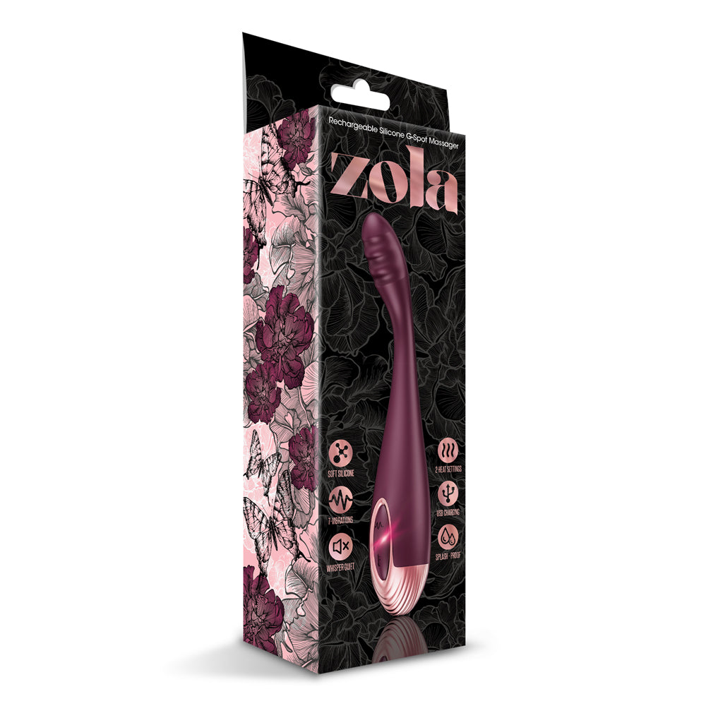 Zola Rechargeable Silicone Warming G-Spot Massager | 850010096841 | Discreet Personal Wellness