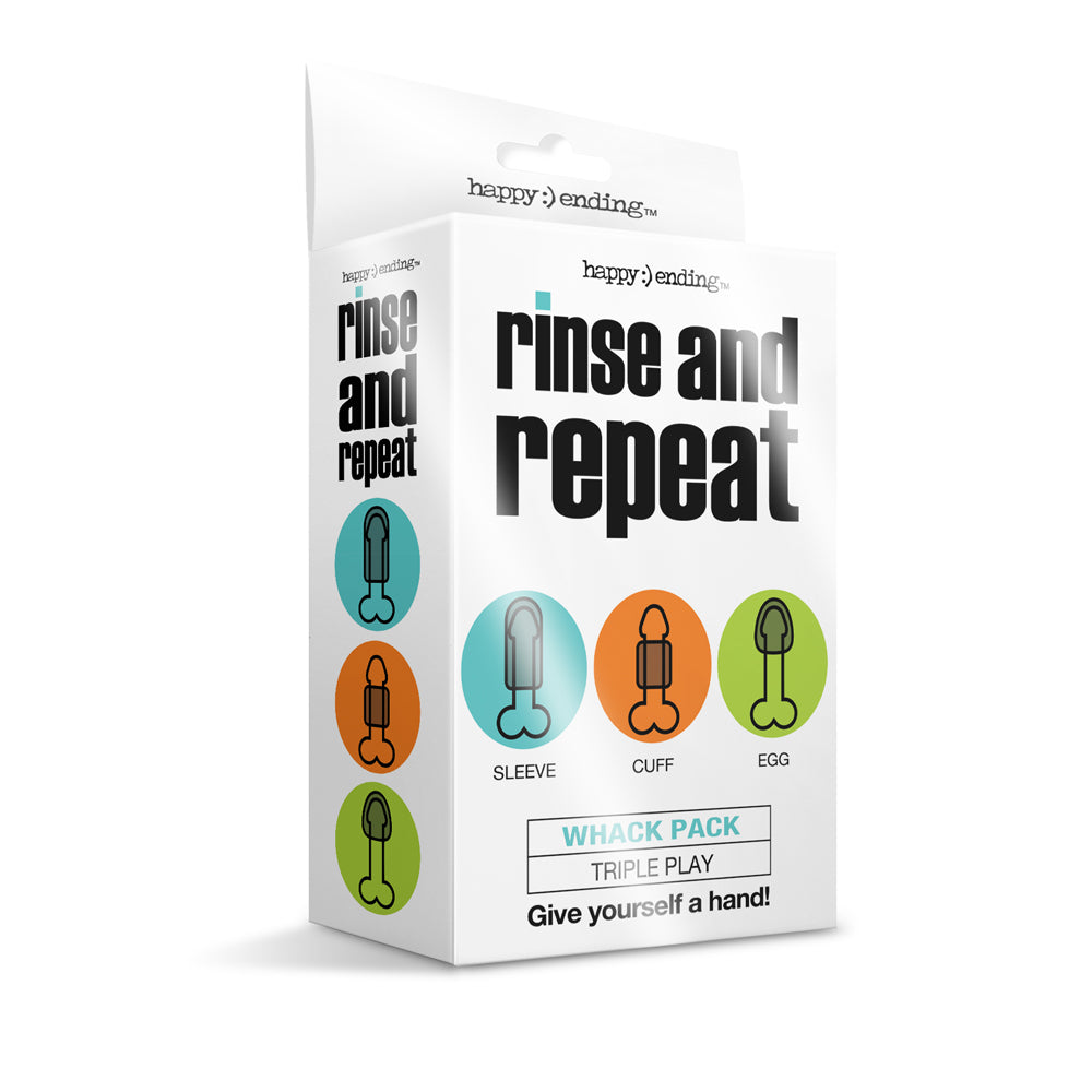 Happy Ending Rinse & Repeat Whack Pack Triple Play | 850010096872 | Discreet Personal Wellness