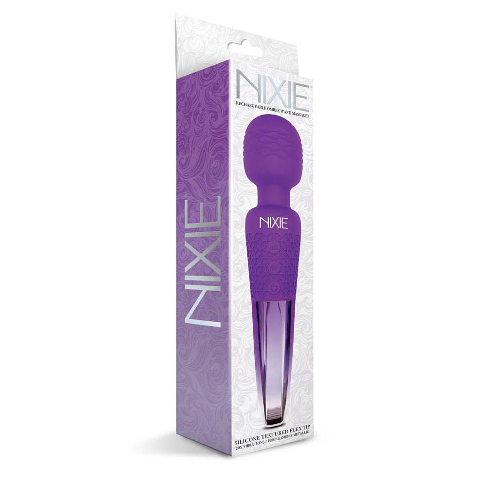 Nixie Rechargeable Wand Massager Purple Ombre | 850010096902 | Discreet Personal Wellness