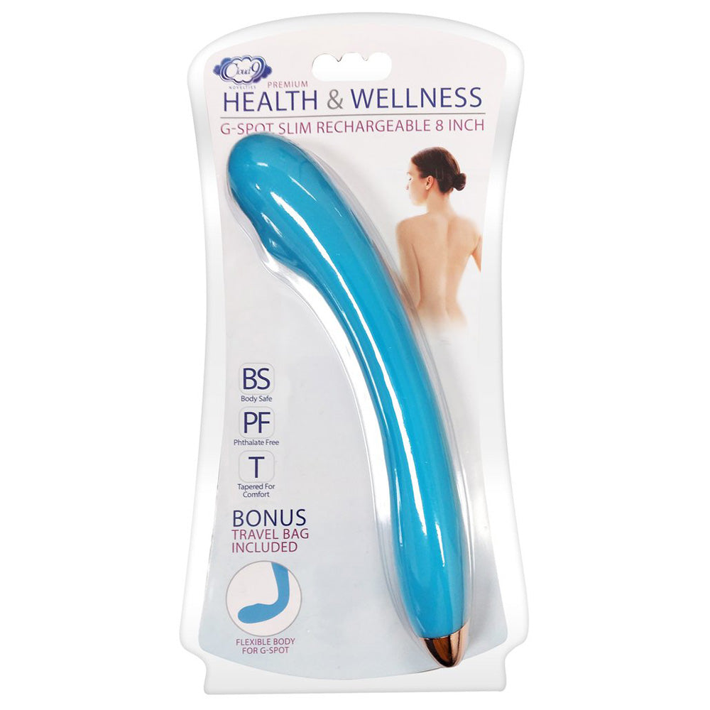 Cloud 9 Health & Wellness Rechargeable G-Spot Slim 8" Single Motor Aqua Blue | 850013016228 | Discreet Personal Wellness