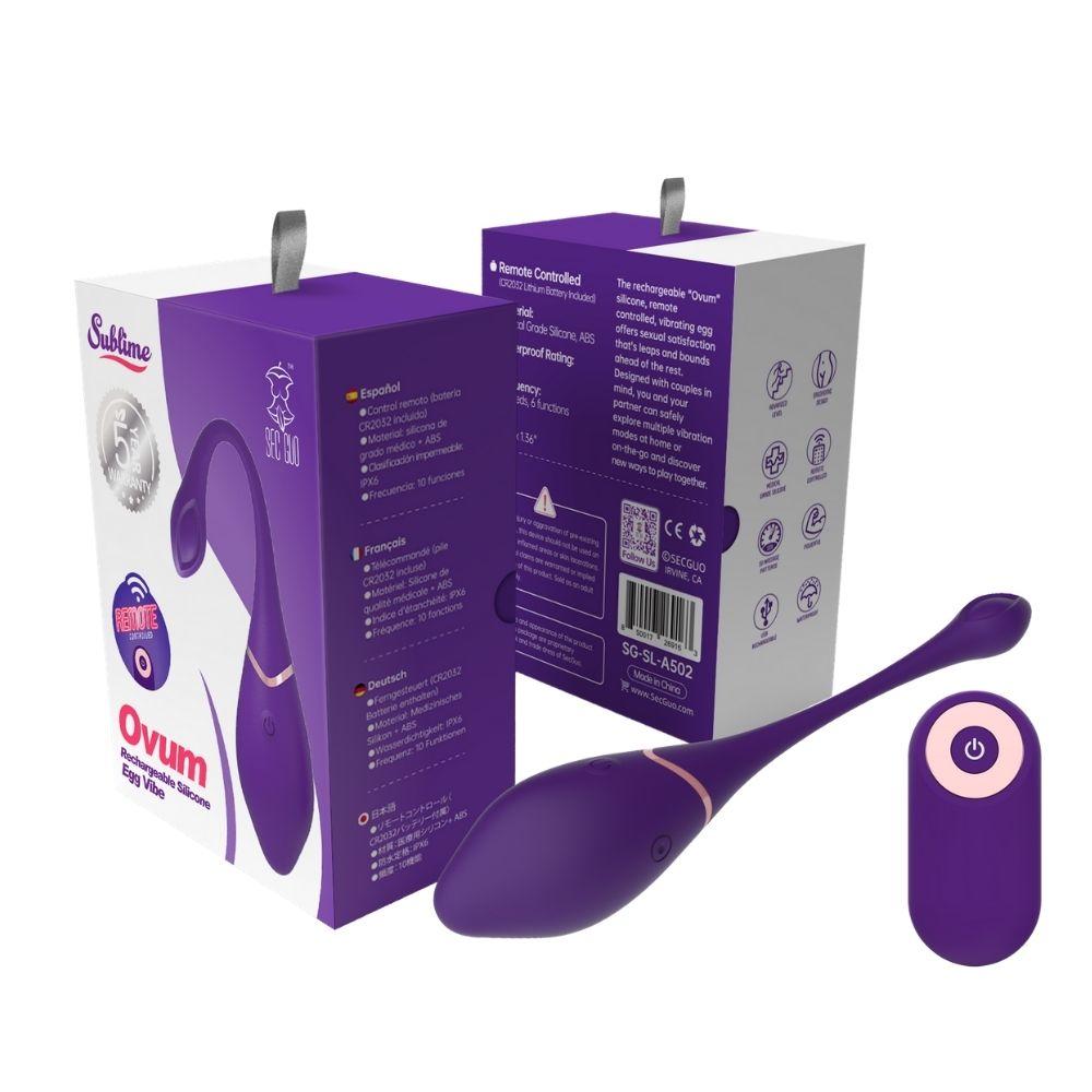 Sublime Ovum Rechargeable Silicone Egg Vibe Plum | 850017269262 | Discreet Personal Wellness