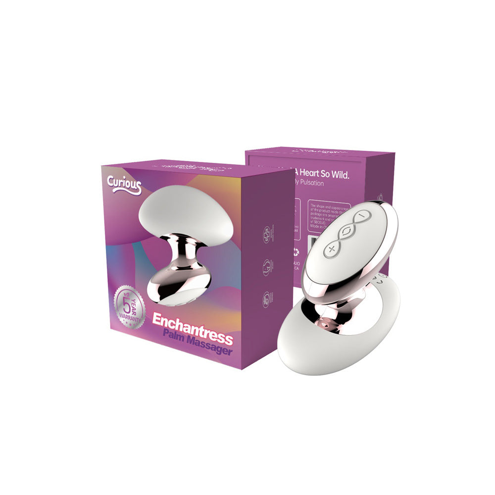 Curious Enchantress External Palm Massager White | 850017269484 | Discreet Personal Wellness