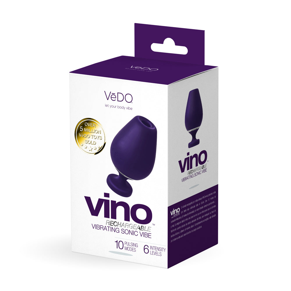 Vino Rechargeable Vibrating Sonic Vibe Purple | 850052871093 | Discreet Personal Wellness