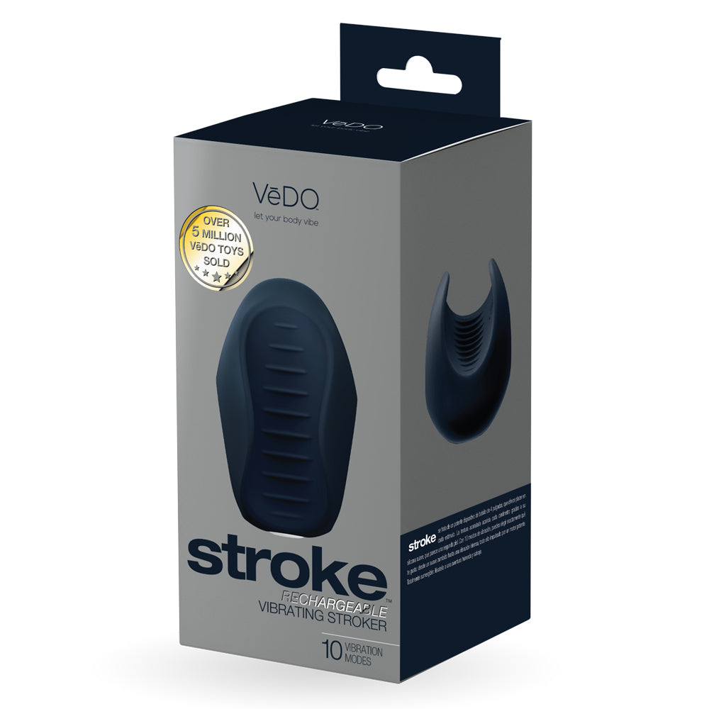 Stroke Rechargeable Vibrating Stroker Black | 850052871345 | Discreet Personal Wellness