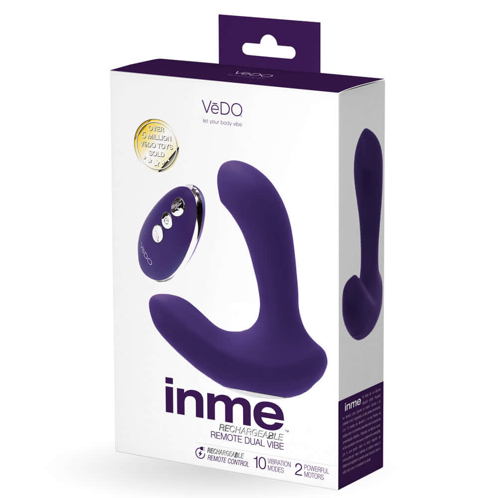 Inme Rechargeable Dual Vibe With Remote Purple | 850052871369 | Discreet Personal Wellness
