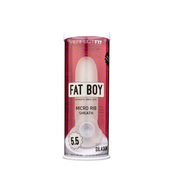Fat Boy Micro Ribbed Sheath 5.5" Clear | 851127008109 | Discreet Personal Wellness