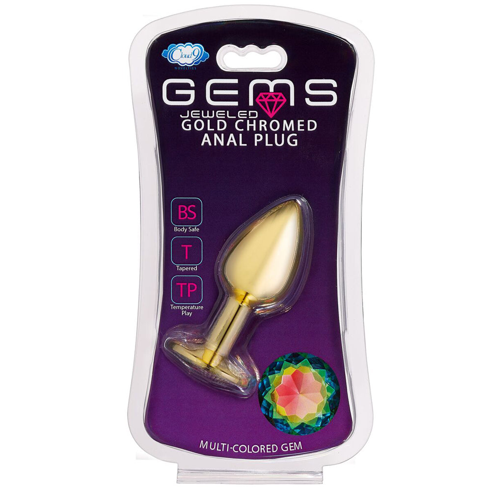 Cloud 9 Gems Gold Anal Plug Medium | 853545008174 | Discreet Personal Wellness