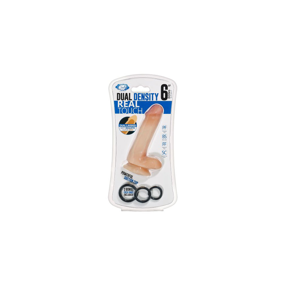 Cloud 9 Dual Density Real Touch W/ Balls 6" Tan | 853545008259 | Discreet Personal Wellness