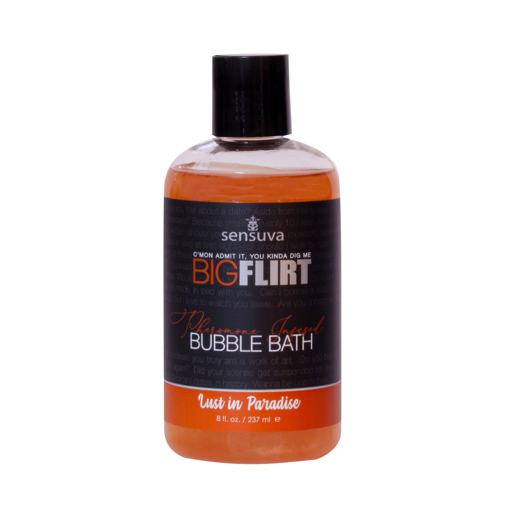 Big Flirt Pheromone Bubble Bath Lust In Paradise 8 oz. Bottle | 855559008270 | Discreet Personal Wellness