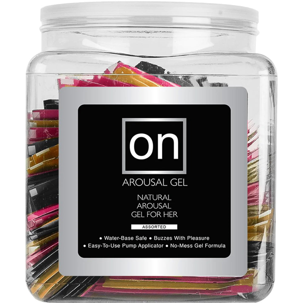 On For Her Arousal Gel Asst Flavor 100Ct Fishbowl | 855559009734 | Discreet Personal Wellness