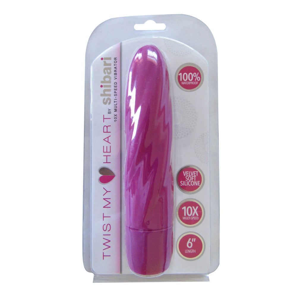 Shibari 6" Twist My Heart 10X Vibrator Pink | 859612003752 | Discreet Personal Wellness