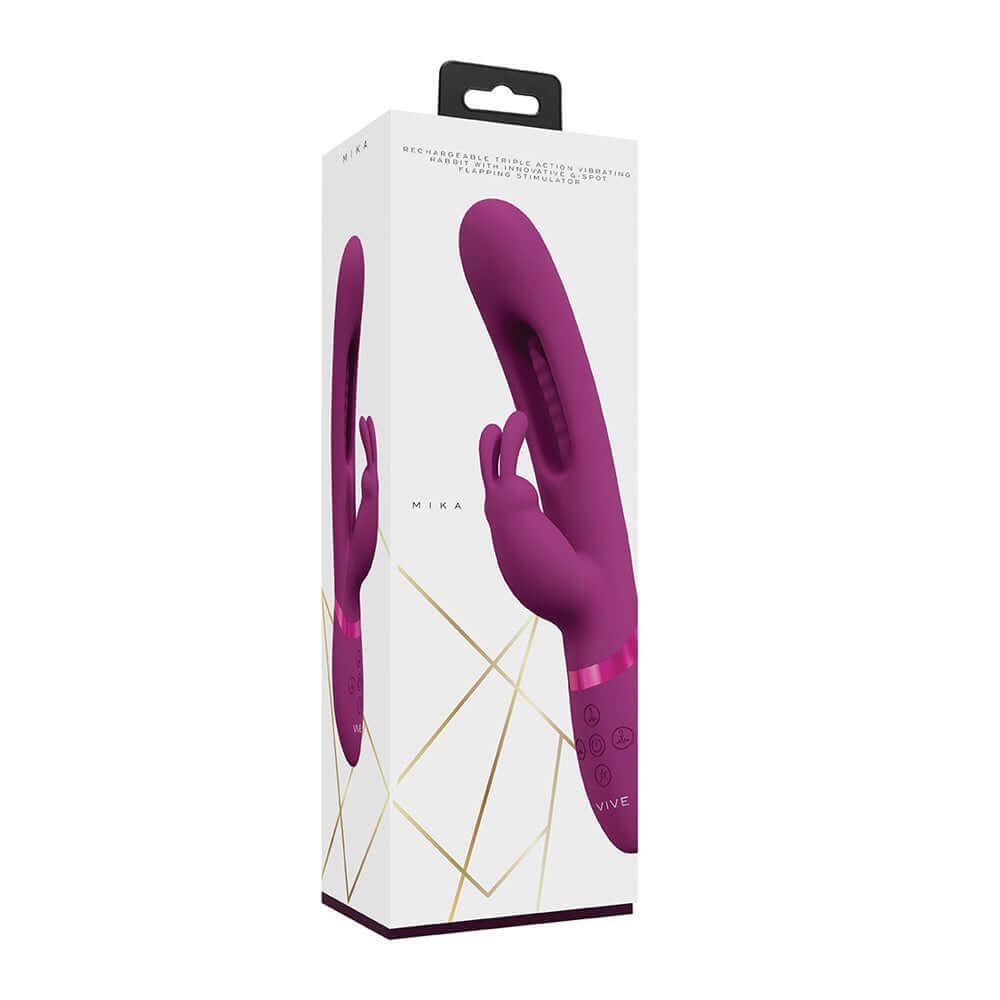 Vive Mika Triple Rabbit With G-Spot Flapping Pink | 8714273051844 | Discreet Personal Wellness
