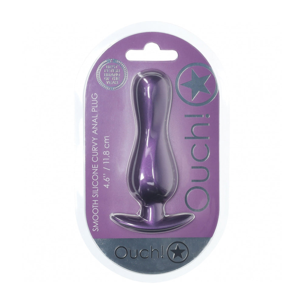 Ouch! Curvy Anal Plug Silicone Metallic Purple | 8714273057136 | Discreet Personal Wellness