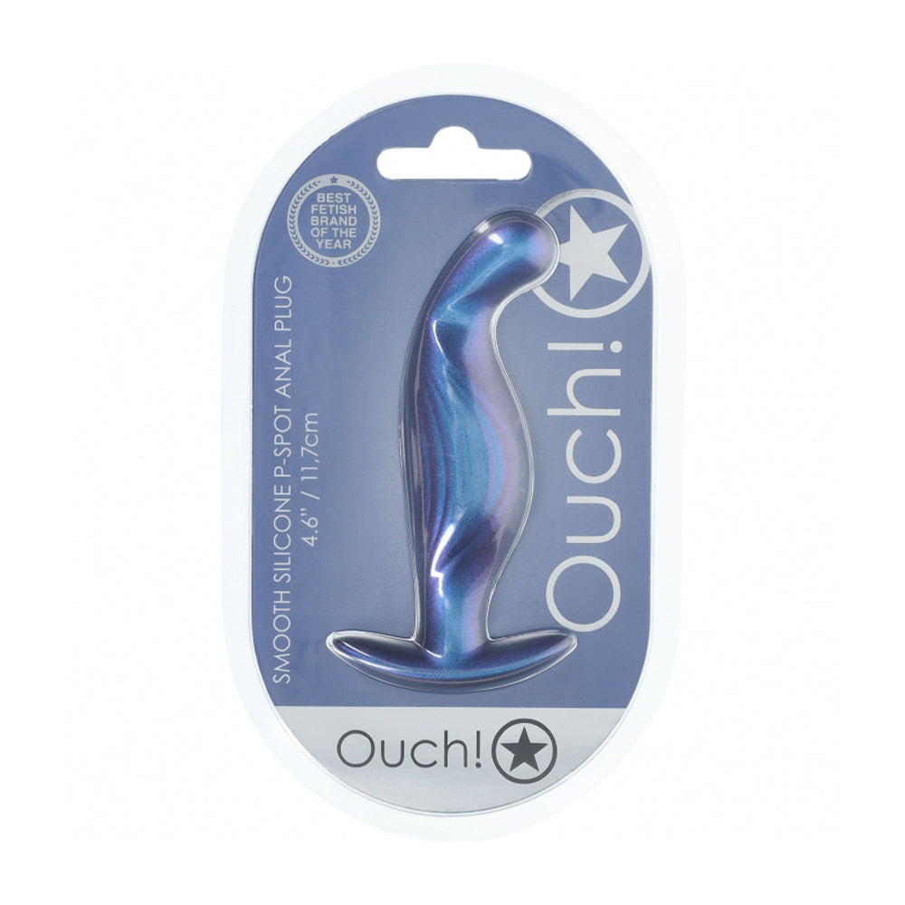 Ouch! P-Spot Anal Plug Silicone Metallic Blue | 8714273057204 | Discreet Personal Wellness
