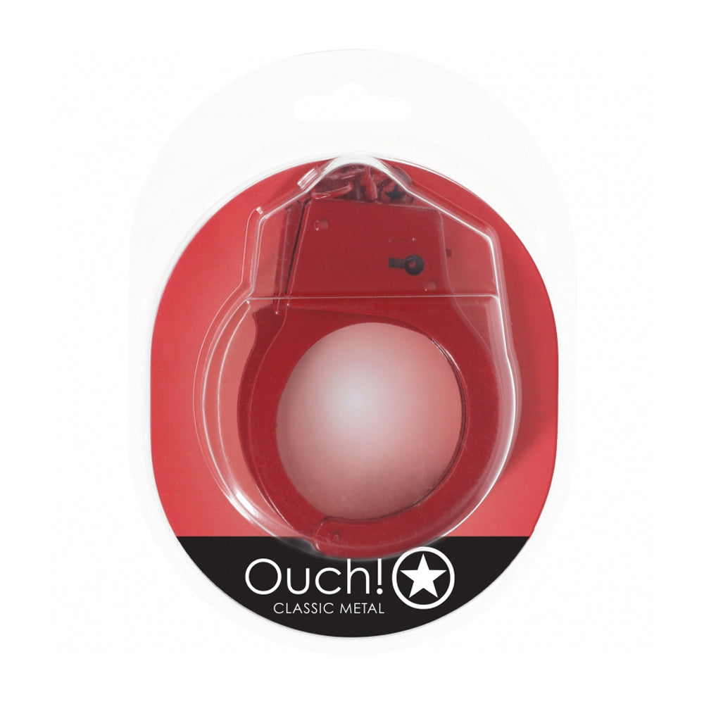 Ouch! Classic Metal Handcuffs Red | 8714273058294 | Discreet Personal Wellness