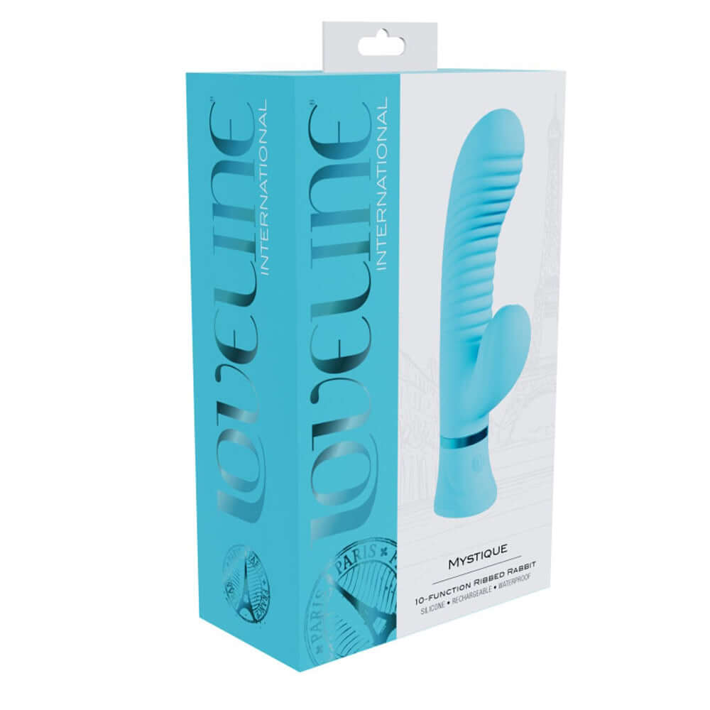 Loveline Mystique Ribbed Rabbit Blue | 8714273058492 | Discreet Personal Wellness
