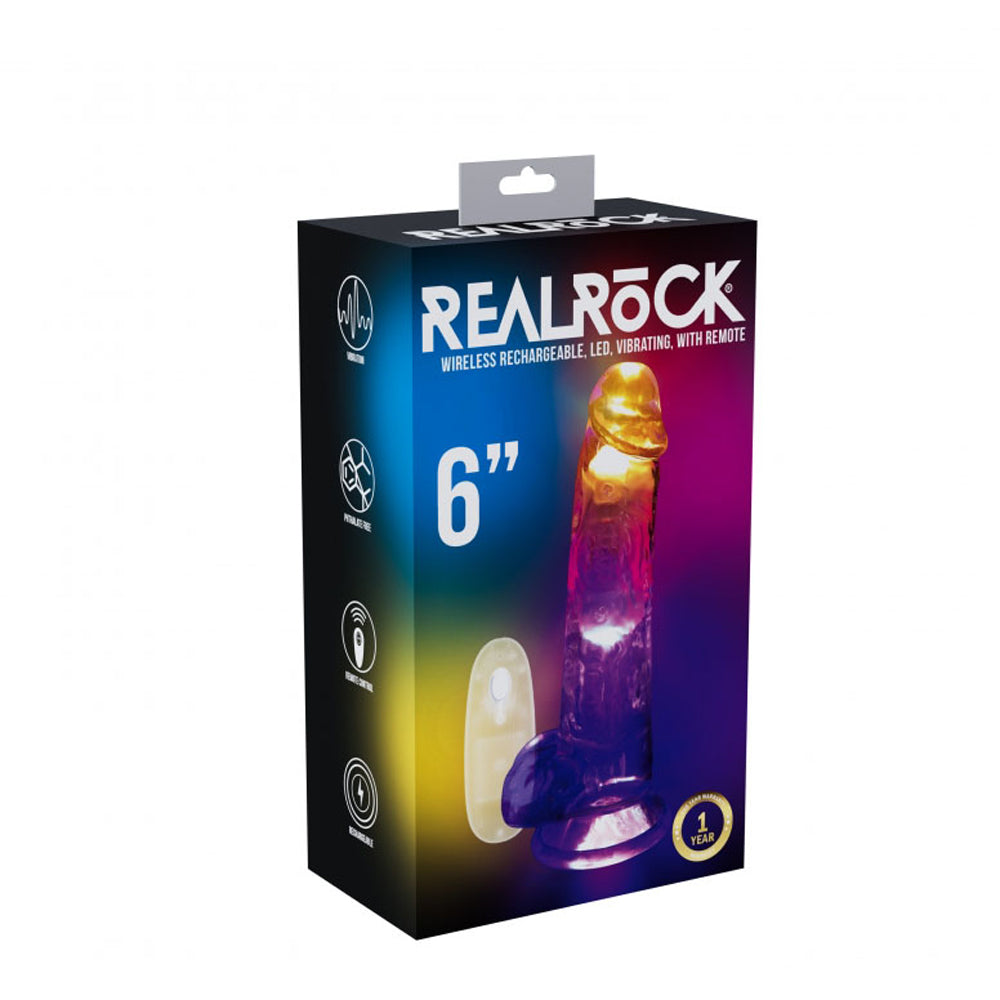 Realrock Led Vibrating Dildo With Balls 6" | 8714273059611 | Discreet Personal Wellness