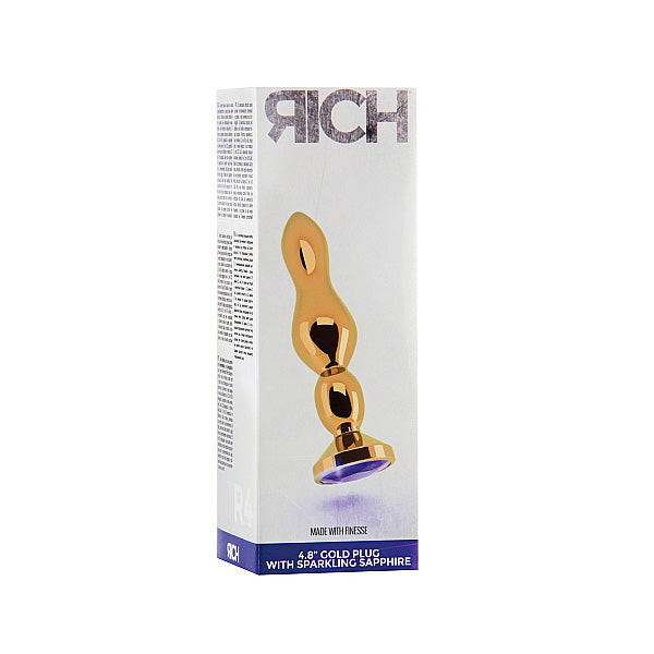 Rich R4 Gold Plug 4.8" Purple Sapphire | 8714273073631 | Discreet Personal Wellness