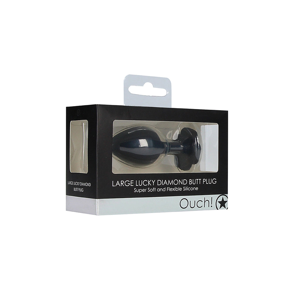 Large Lucky Diamond Butt Plug Black | 8714273492326 | Discreet Personal Wellness