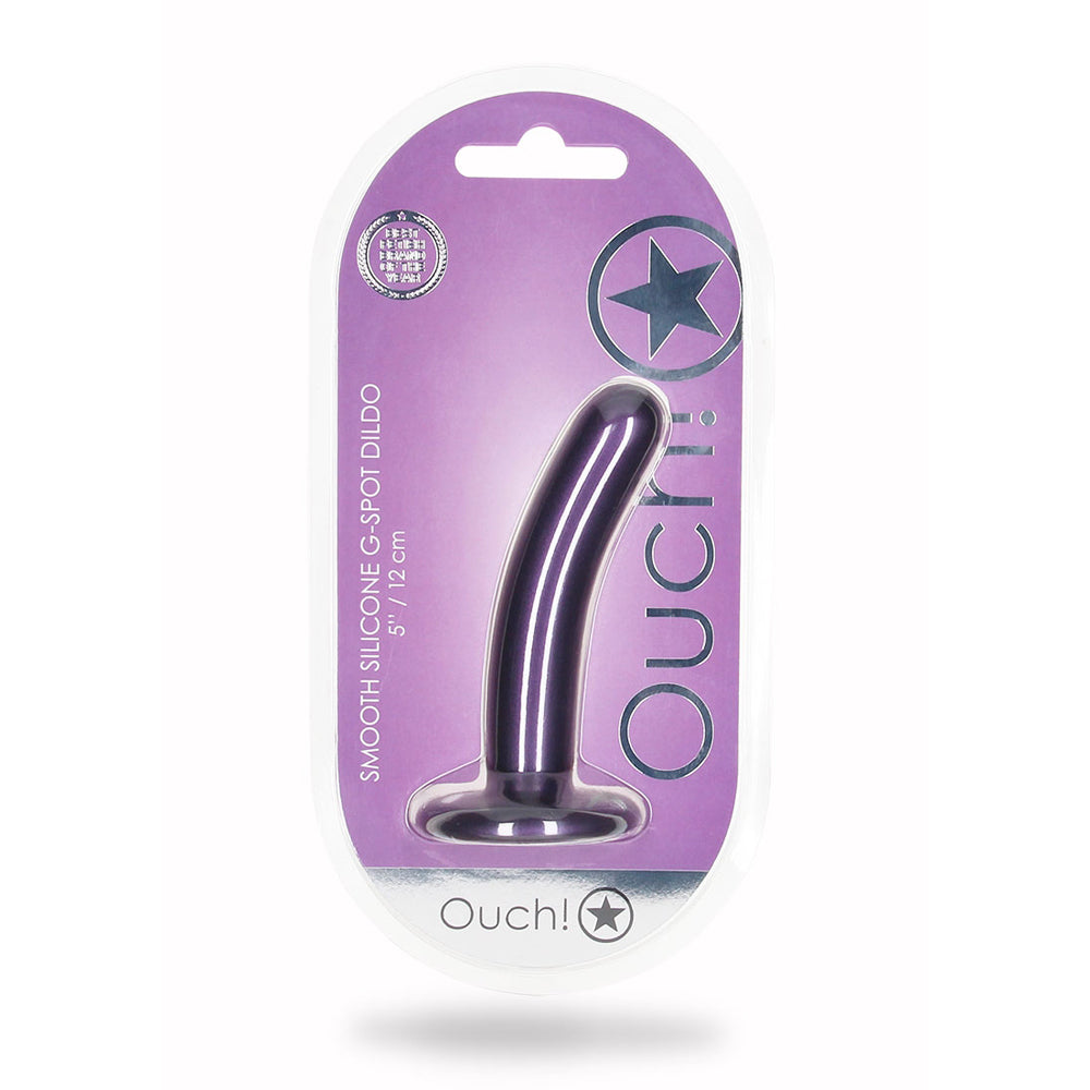 Smooth Silicone G-Spot Dildo 5" Metallic Purple | 8714273493705 | Discreet Personal Wellness