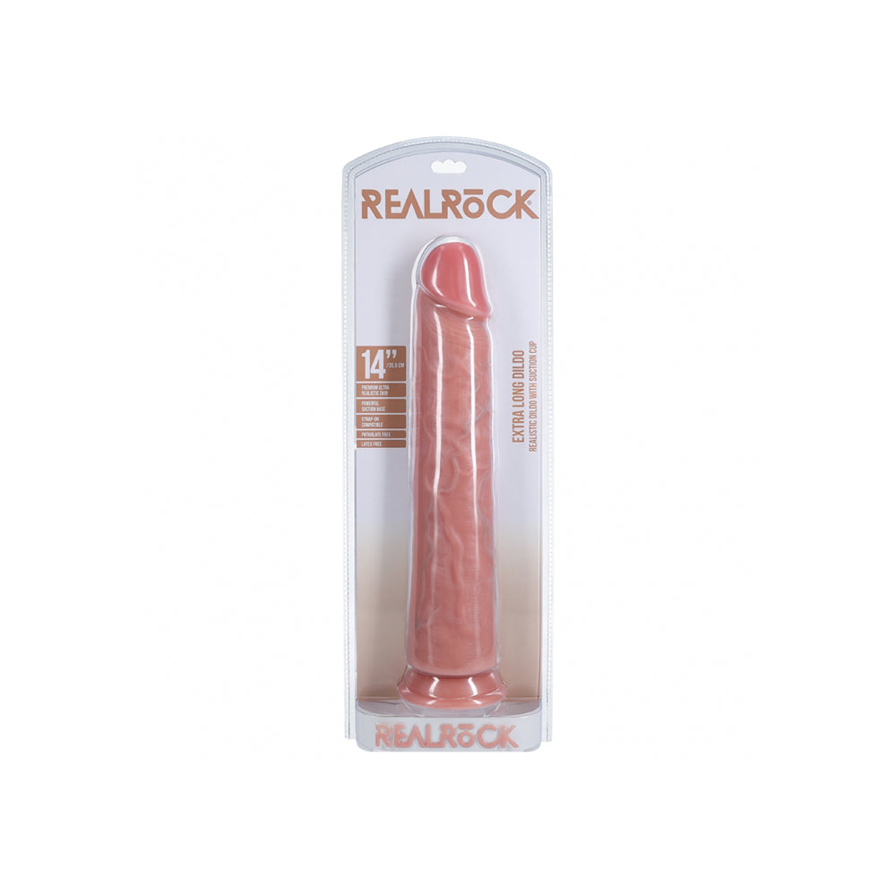 Realrock Extra Long Realistic Dildo No Balls 14" Flesh | 8714273505132 | Discreet Personal Wellness