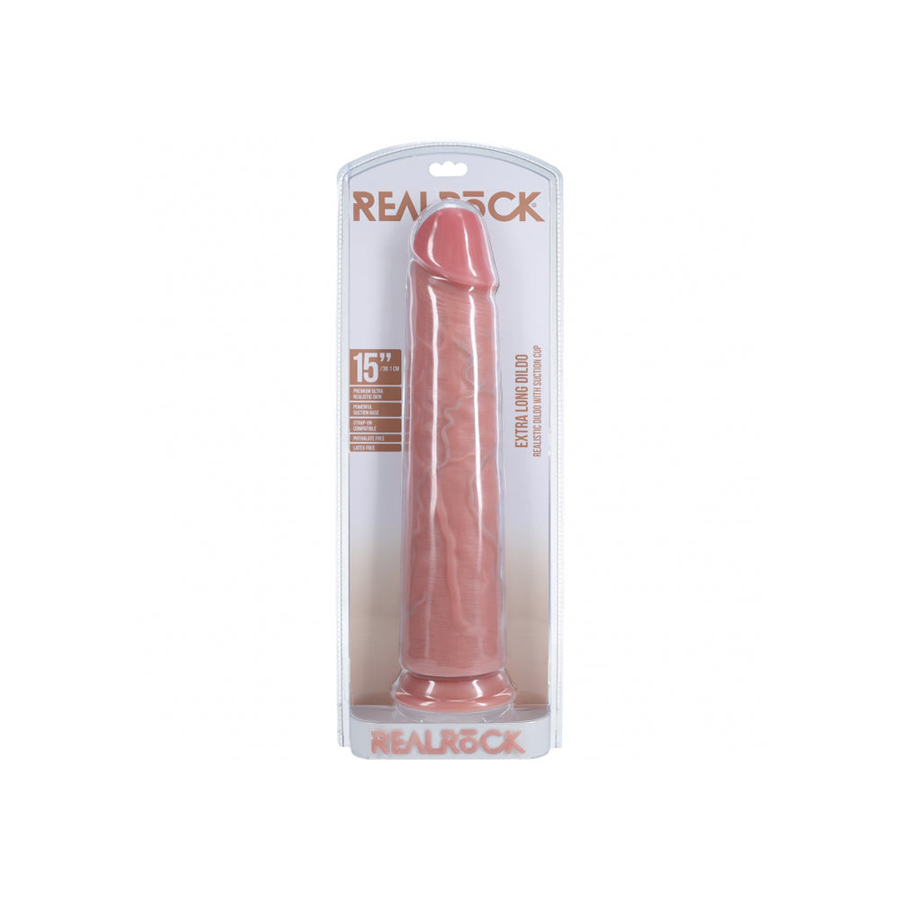 Realrock Extra Long Realistic Dildo No Balls 15" Flesh | 8714273505163 | Discreet Personal Wellness