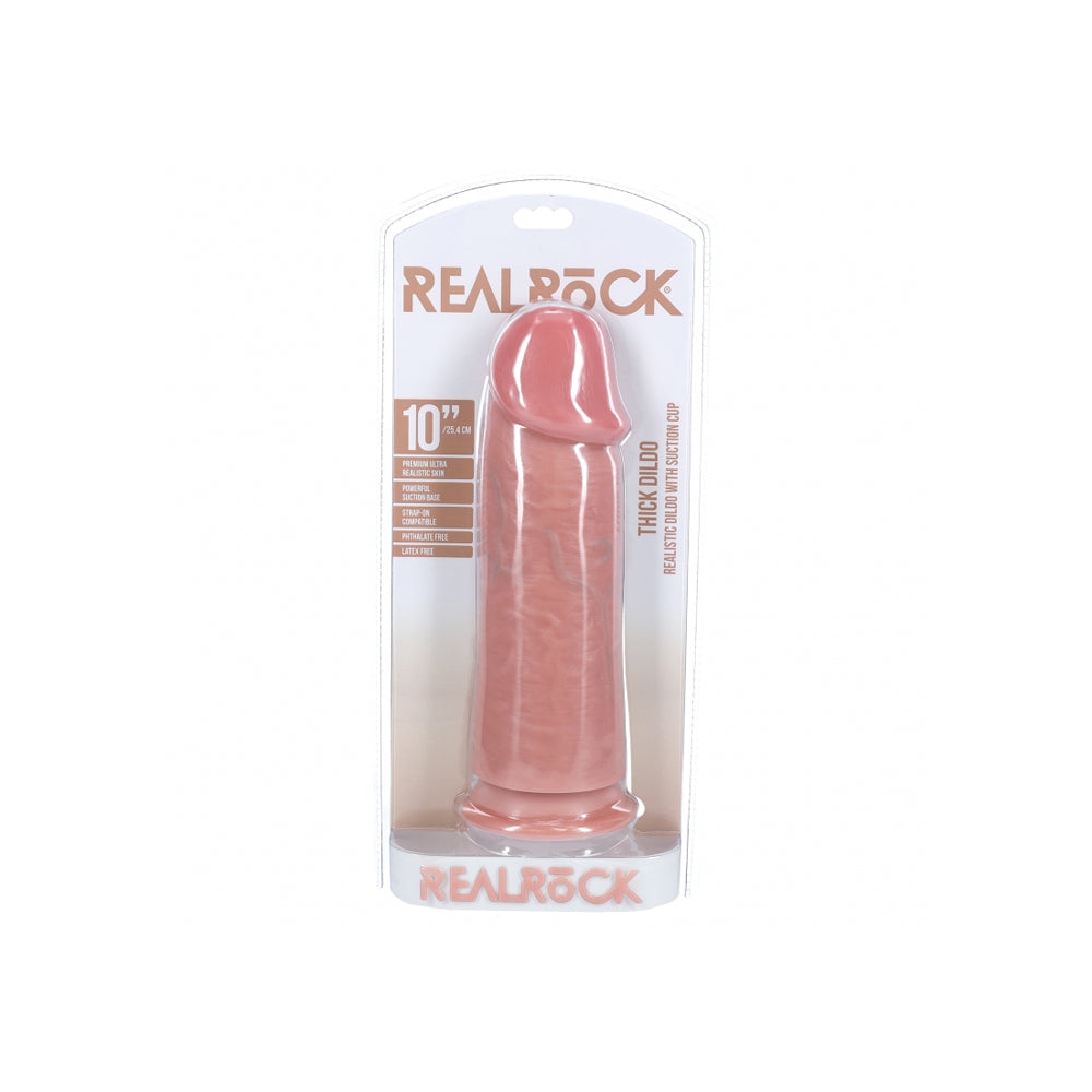 Realrock Extra Thick Realistic Dildo No Balls 10" Flesh | 8714273505347 | Discreet Personal Wellness