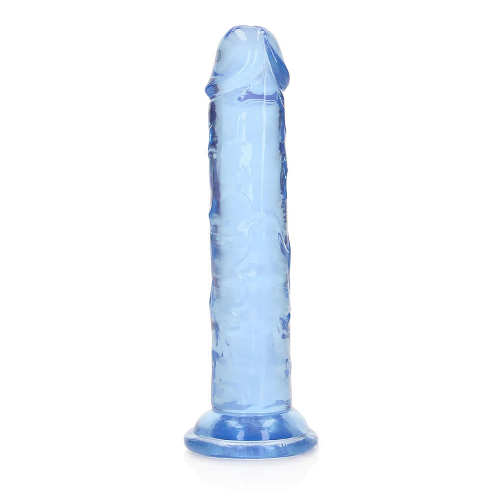Realrock Crystal Clear Straight Realistic Dildo With Suction Cup 6'' Blue | 8714273520319 | Discreet Personal Wellness